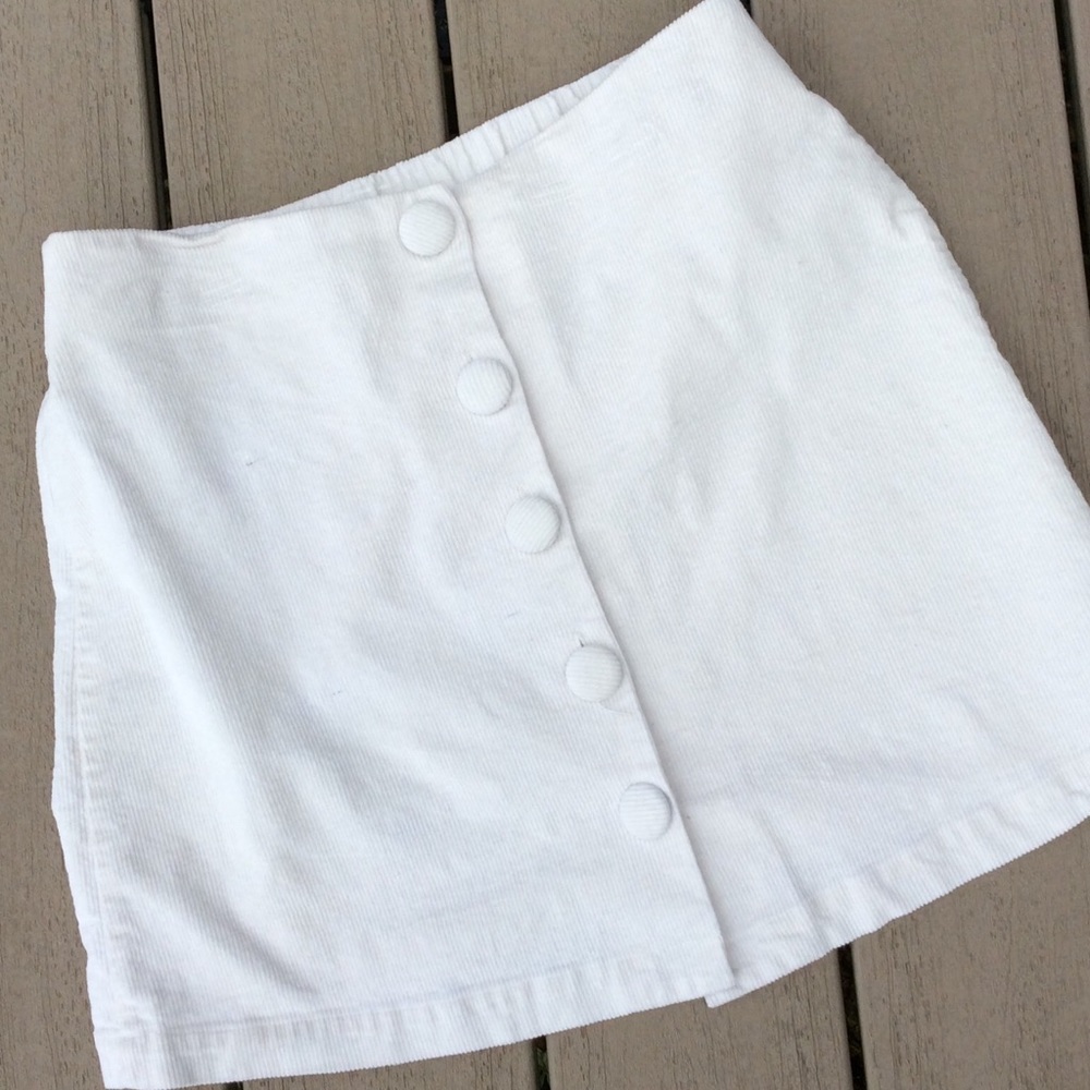 Corduroy Skirt Off White Boutique Beige Large